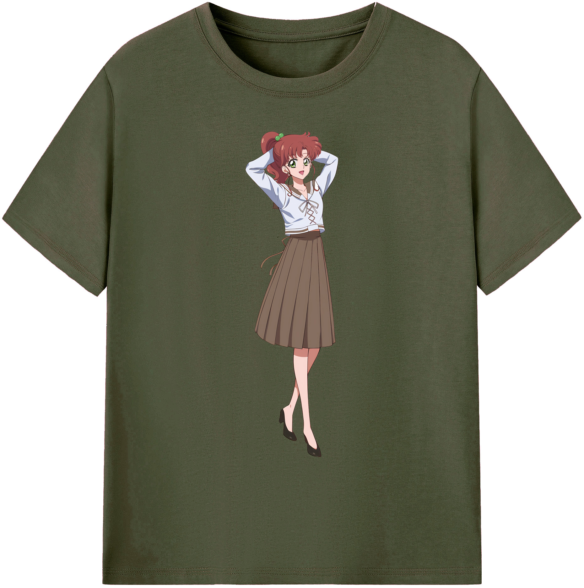 （画像用） 美少女戦士セーラームーン 木野 まこと きの まこと Sailor Moon Kino Makoto （セーラージュピター；Sailor Jupiter） 綿100％ メンズ半袖Tシャツ｜肌触りやわらか＆通気性